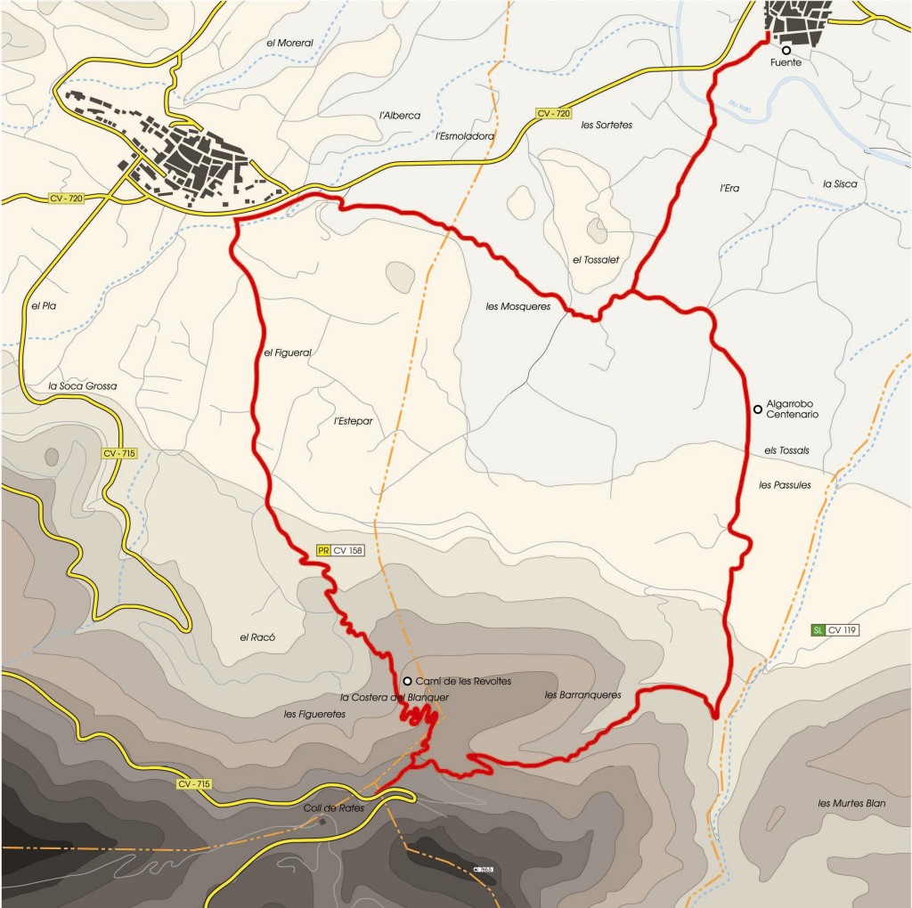 Mapa senderismo 9 de octubre - Alcalalí Turismo