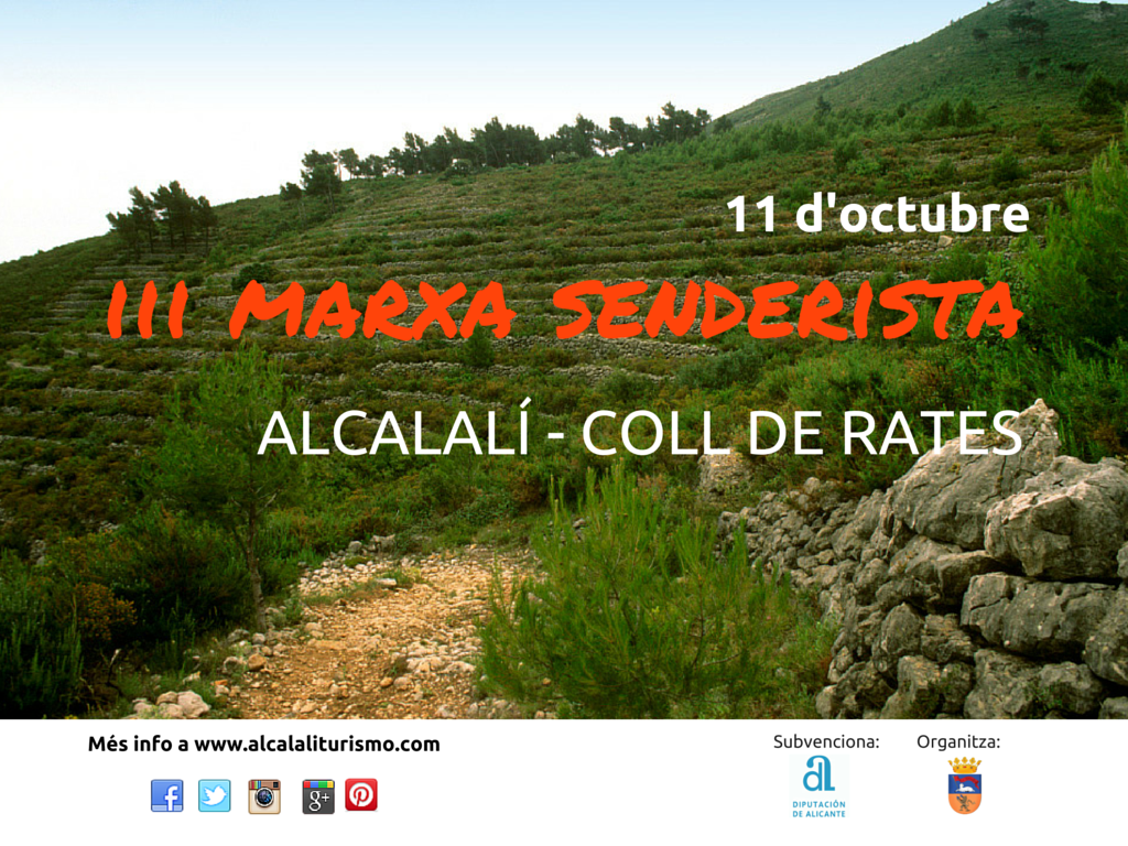 cartel III Marcha senderista senderismo 11 octubre – Alcalalí Turismo