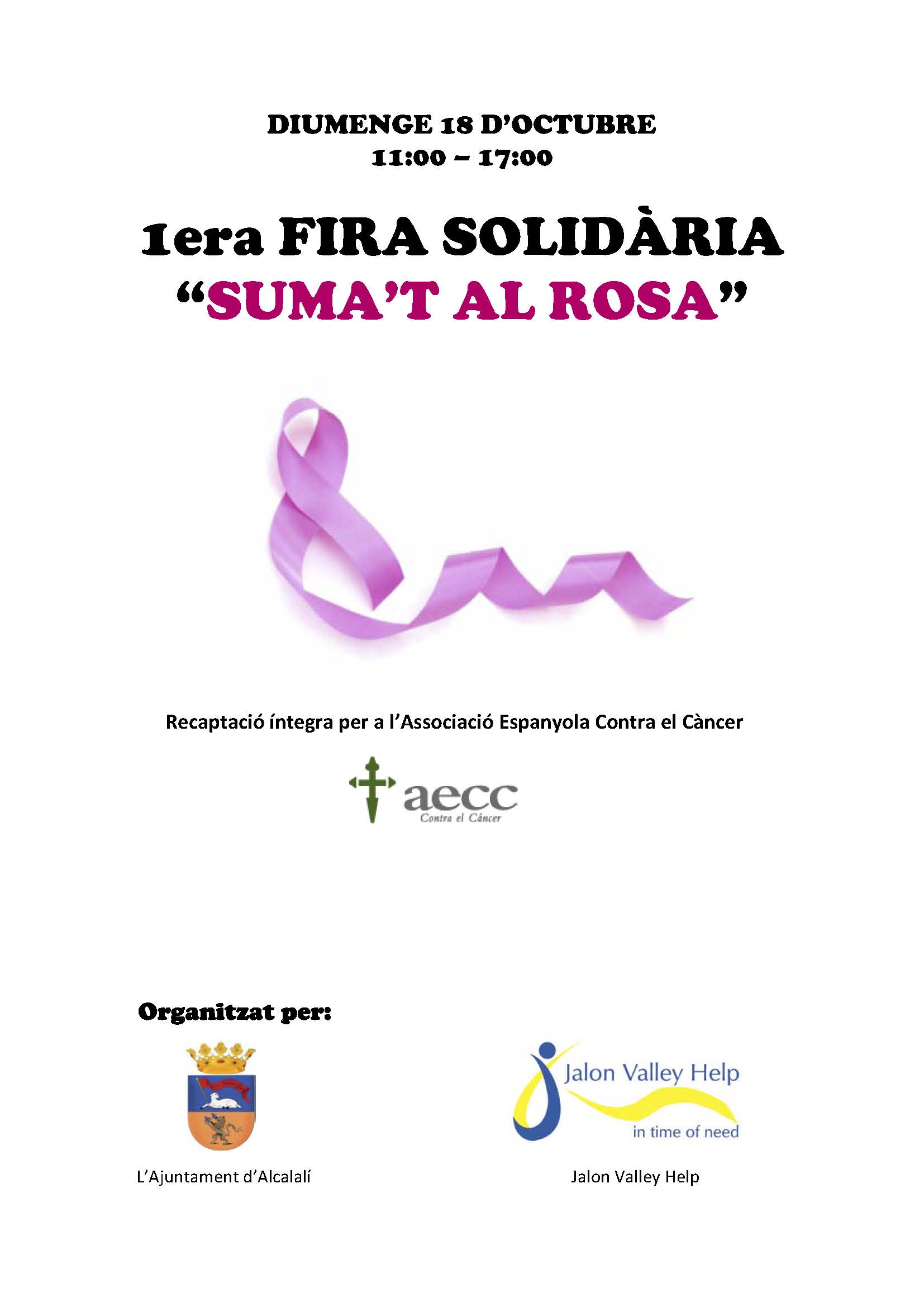 Cartel I Feria Solidaria Suma’t al Rosa – Alcalalí Turismo