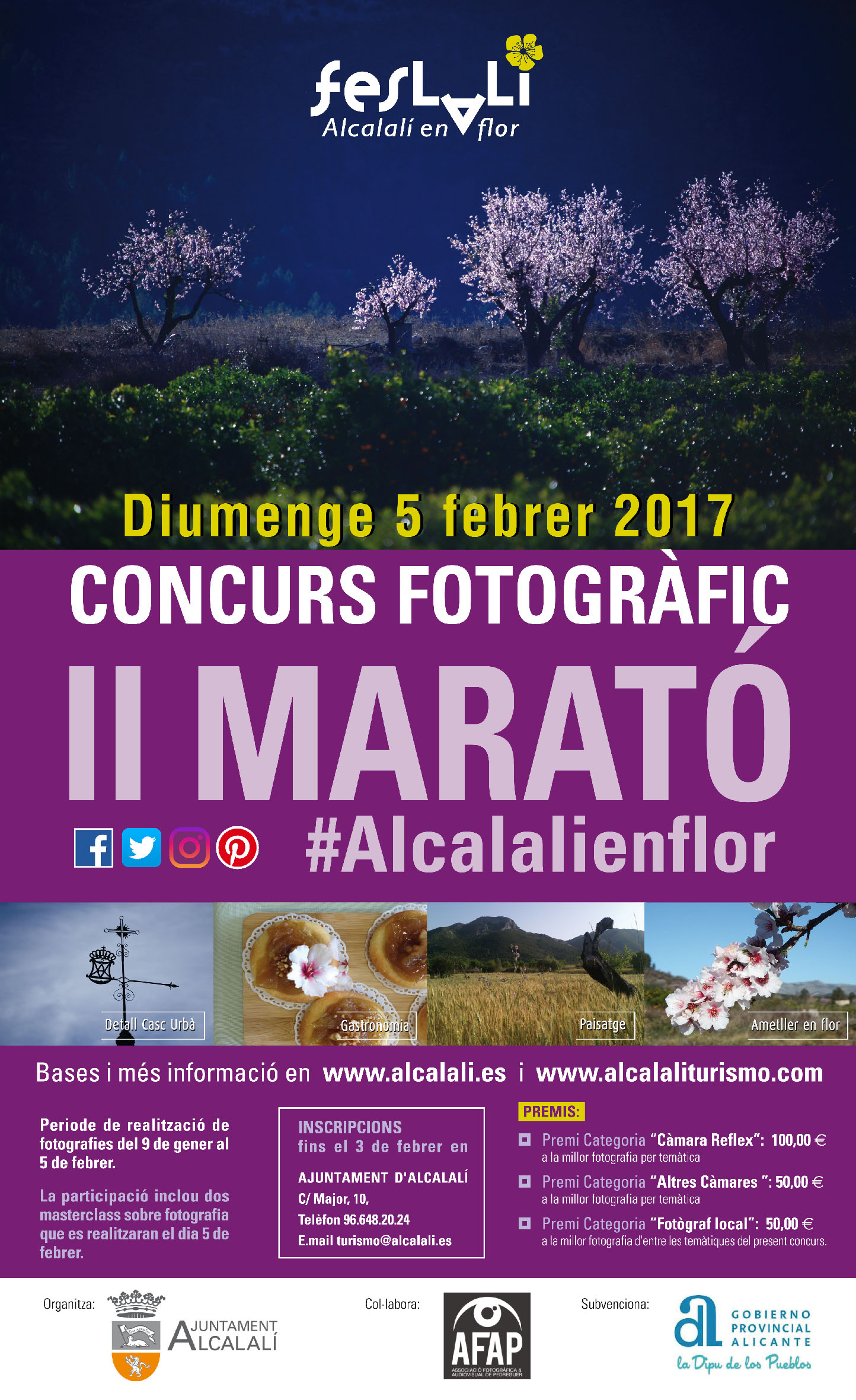 Cartell Marató Fotogràfic Alcalalí en flor