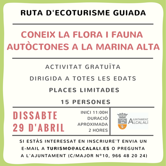 ruta ecoturismo turismo Alcalalí